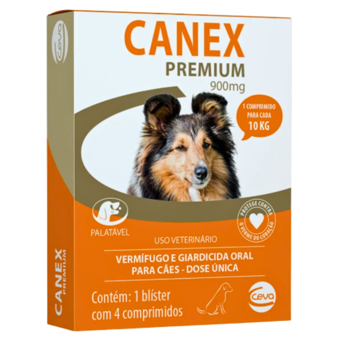 VERMIFUGO CANEX PREMIUM 900 MG (10KG POR COMPRIMIDO) COM 4 COMPRIMIDOS