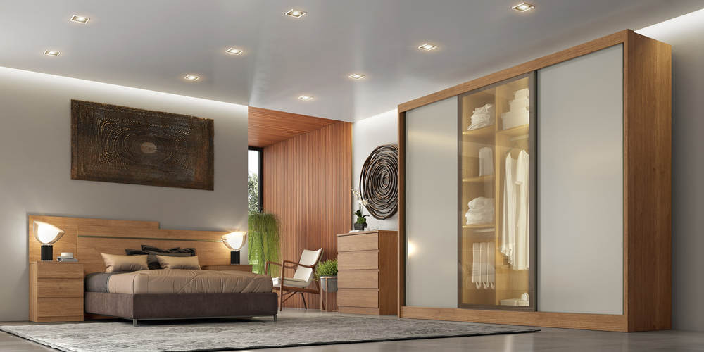 Guarda Roupa Casal Diamond Glass 3 Portas 8 Gavetas 1 Porta Reflequita Novo Horizonte
