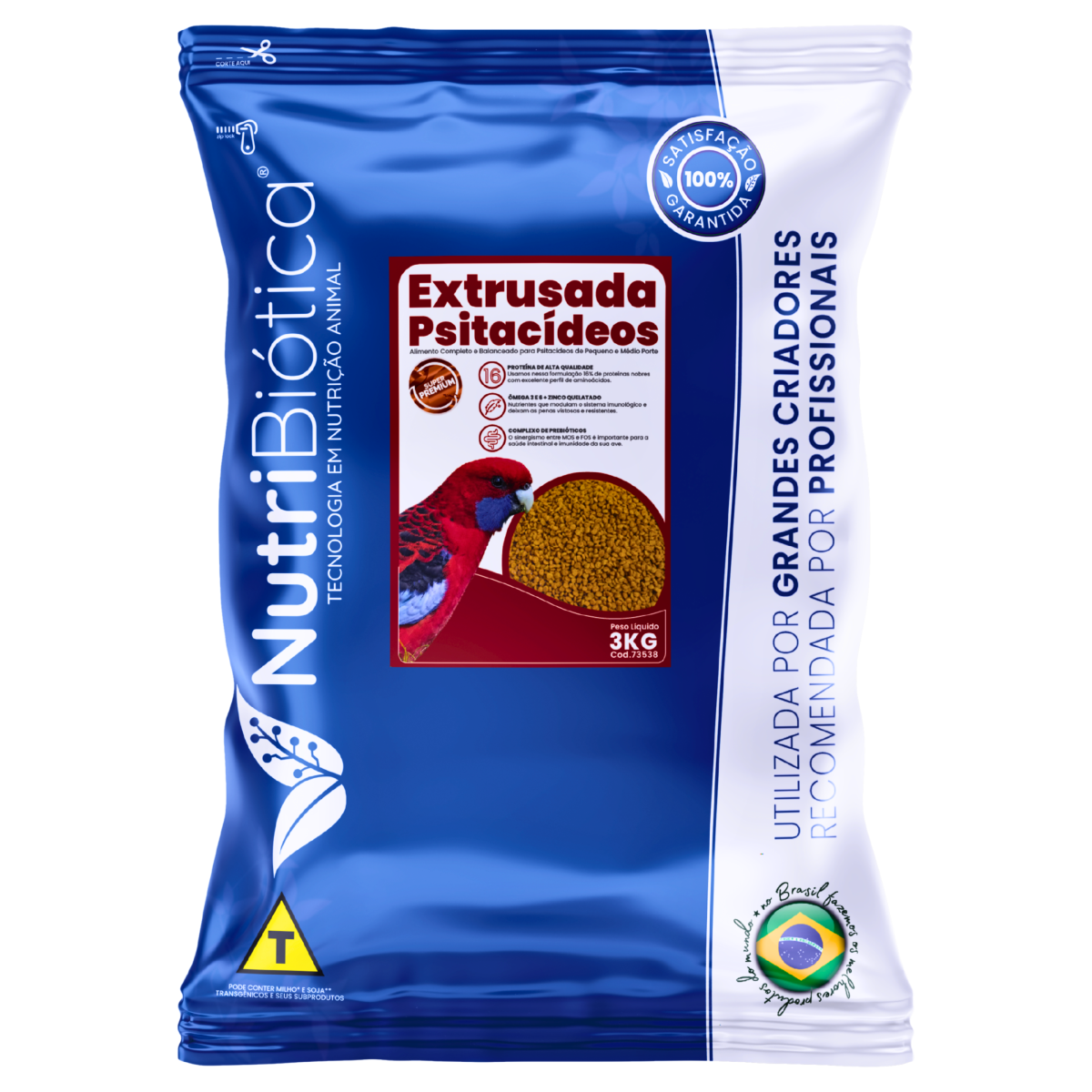 NUTRIBIÓTICA EXTRUSADA CRIADOR PSITACÍDEOS NATURAL - 3 KG