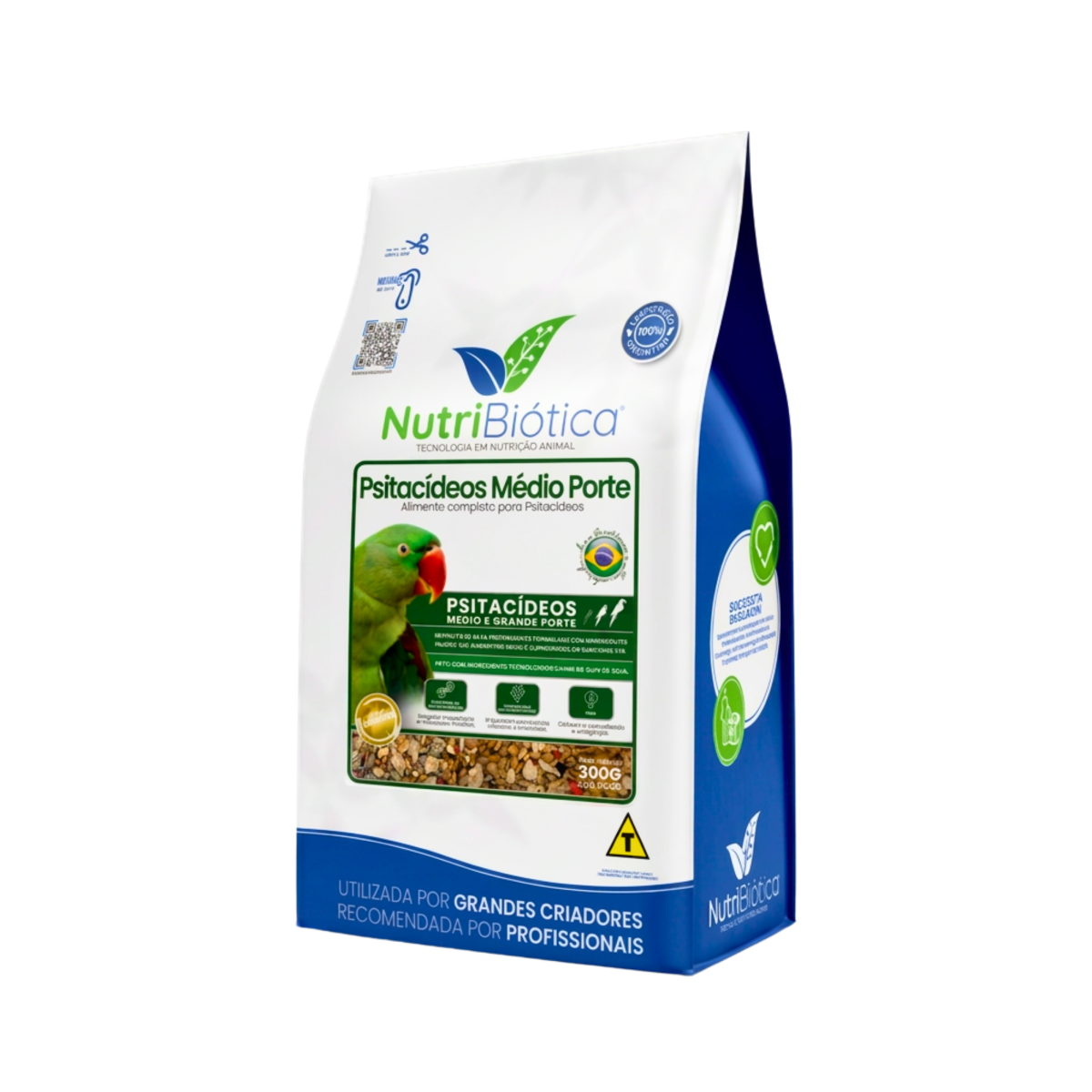 NUTRIBIÓTICA PSITACÍDEOS MÉDIO PORTE SUPER PREMIUM - 300 g
