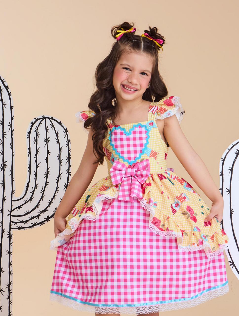 Vestido Junino Maria Amarelo