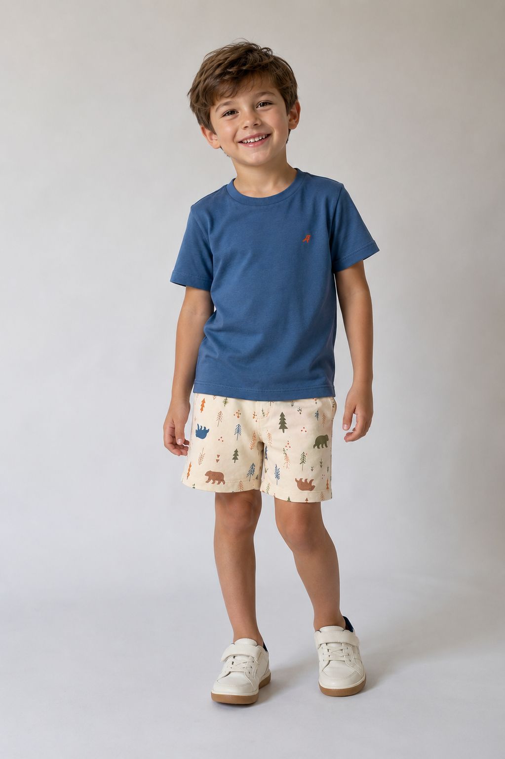  Conjunto Azul Moletom Estampa (Premium)