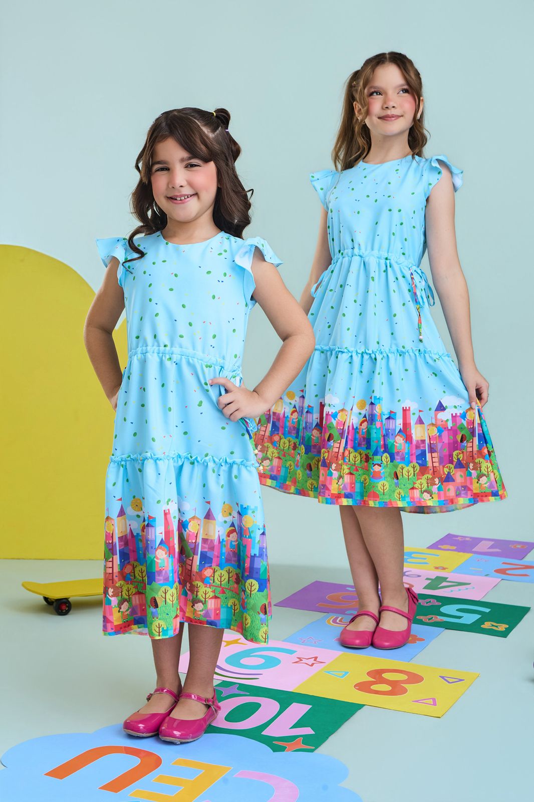 Vestido Midi Azul Claro