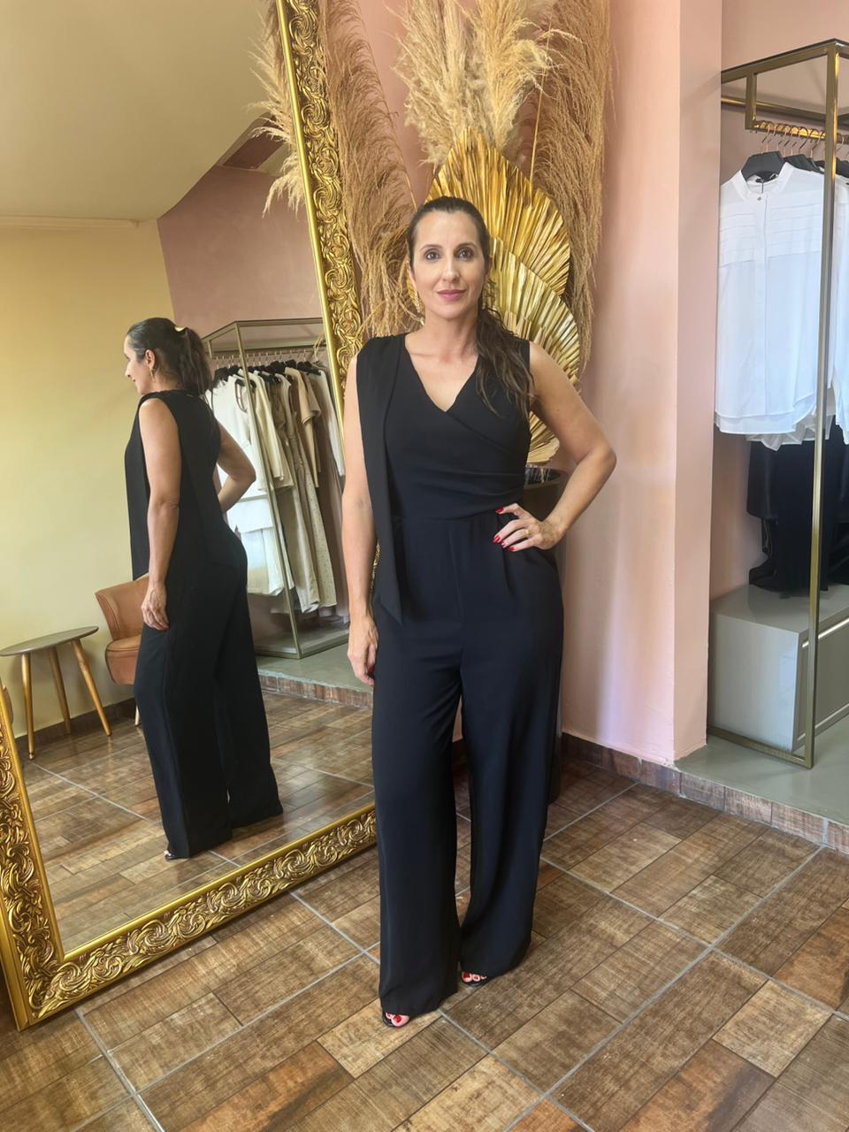9037952LP024 - MACACAO DECOTE V TRANSPASSADO COM FAIXA PRETO