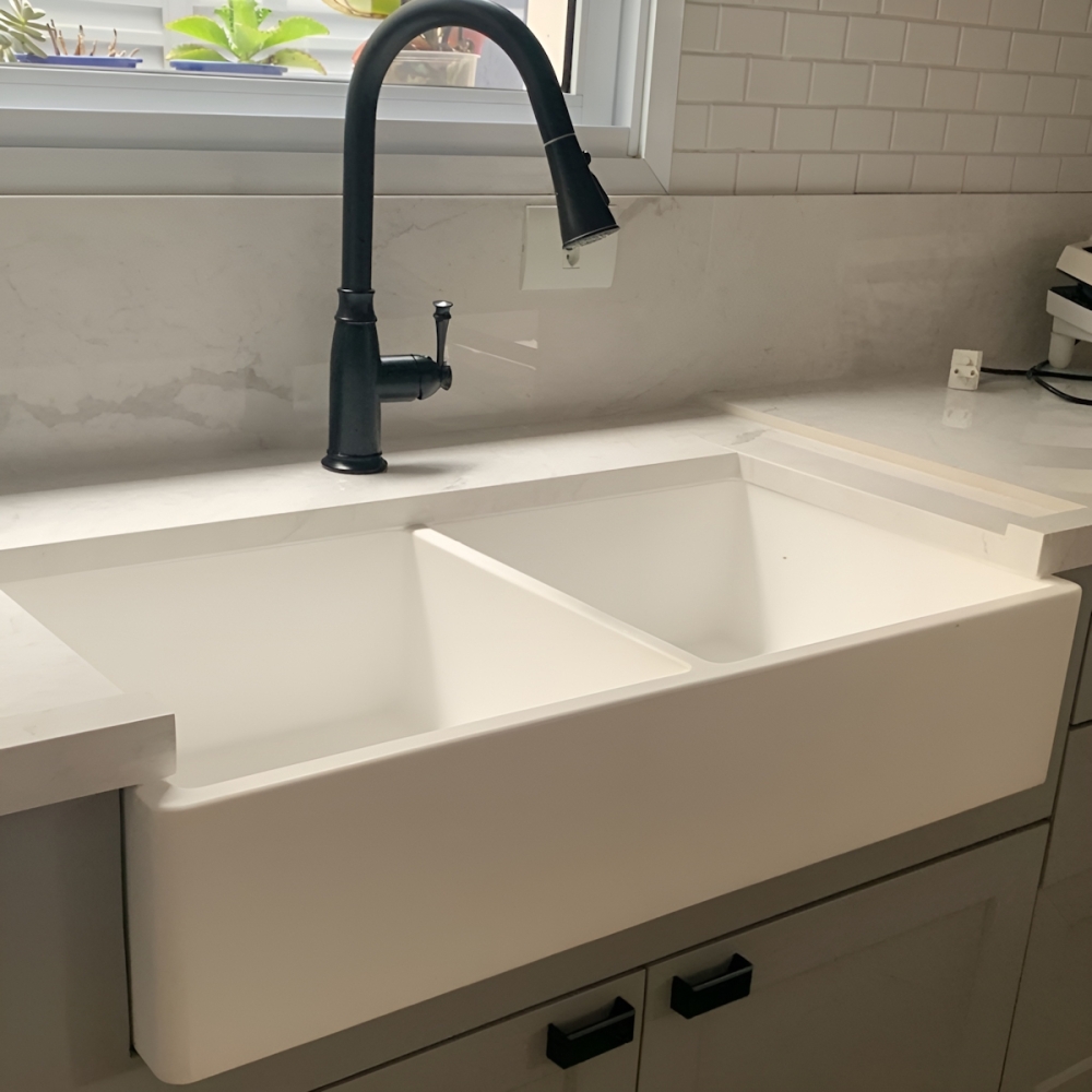 Cuba Dupla Cozinha Farm Sink 87 cm Frente Padr&atilde;o Estilo Fazenda Avental