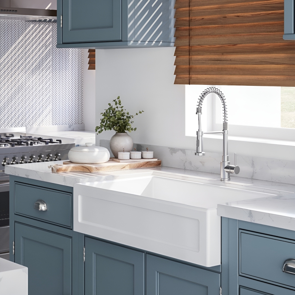 Cuba Cozinha Farm Sink 70 cm Frente Quadratta Estilo Fazenda Avental