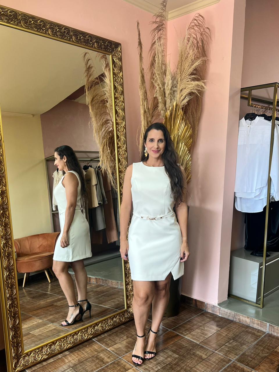 1495209 - VESTIDO TUBINHO COM DETALHE BEGE M