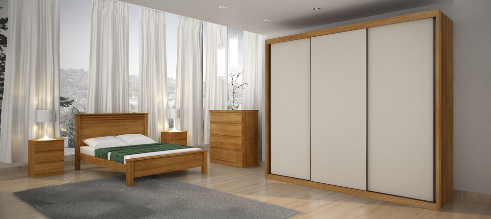 Guarda Roupa Paradizzo 3 Portas Sem Espelho 6 Gavetas Novo Horizonte