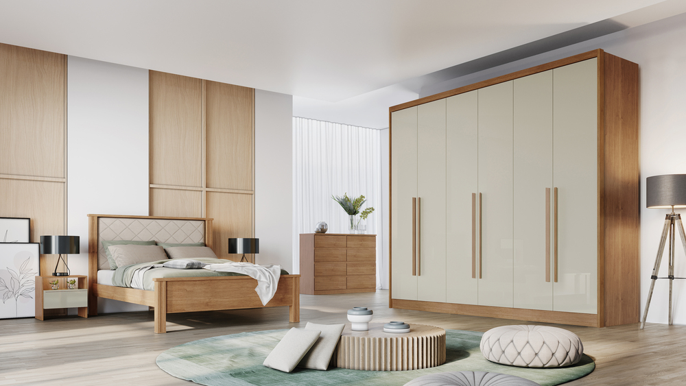Guarda Roupa Casal Vertice New 6 Portas 6 Gavetas Novo Horizonte