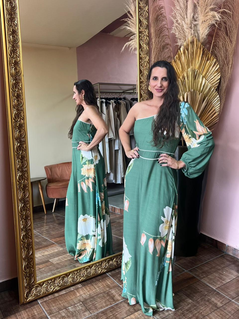 1962 - VESTIDO LONGO - M - MATA VERDE
