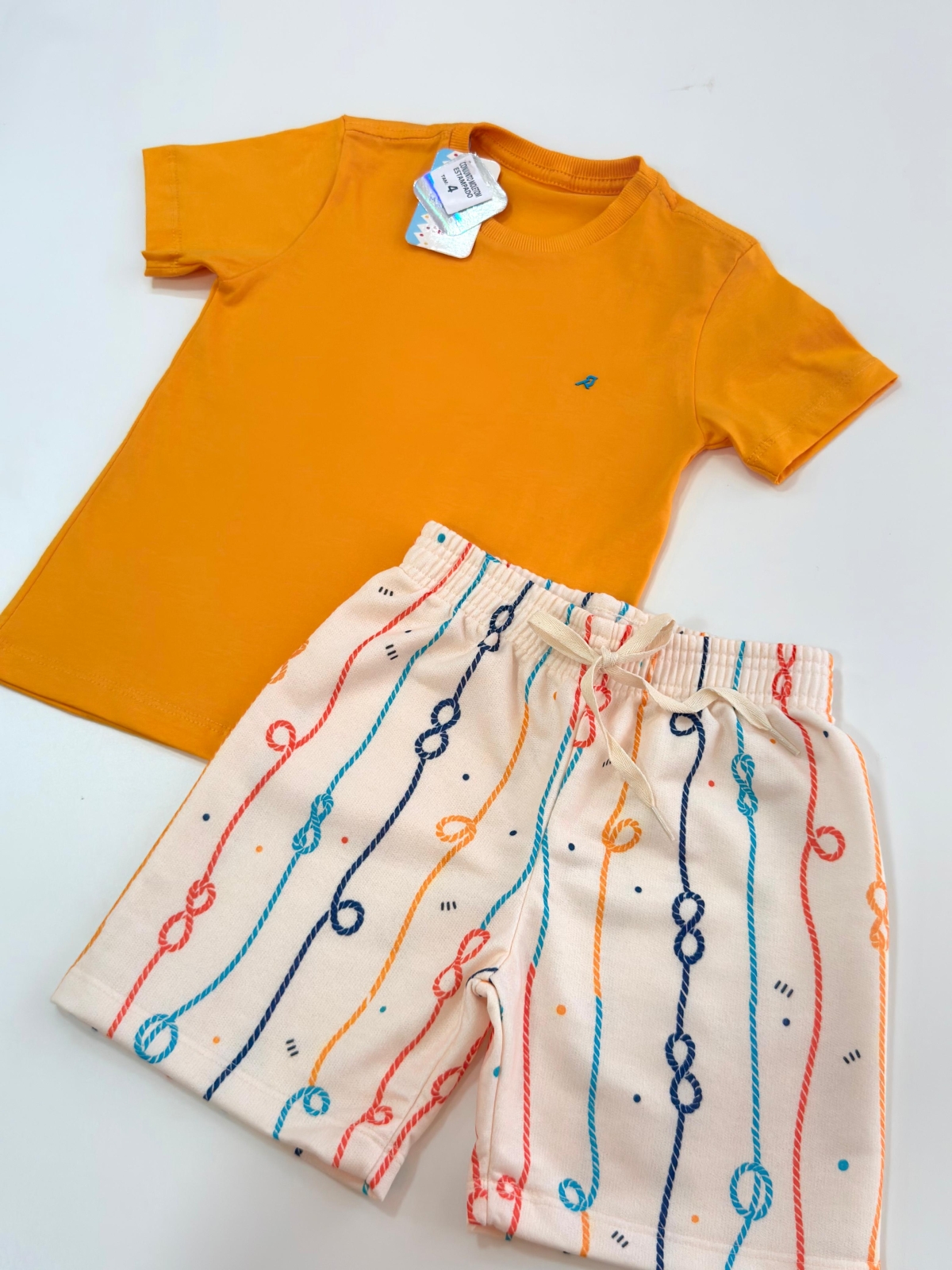  Conjunto Laranja Moletom Estampa (Premium)