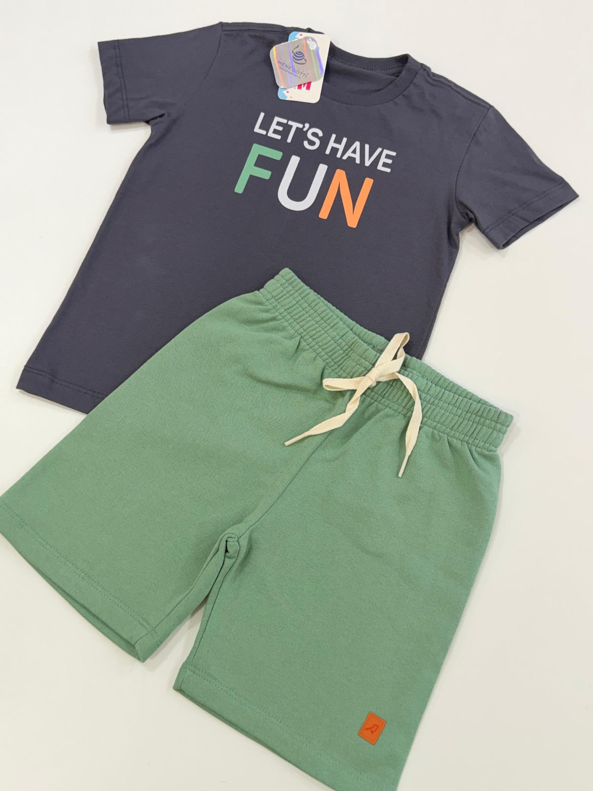 Conjunto Cinza Verde Moletom (Premium)