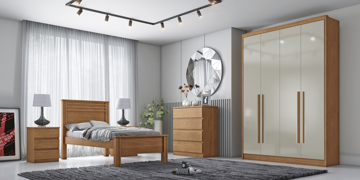 Guarda Roupa Casal Moderni New 4 Portas 3 Gavetas Novo Horizonte