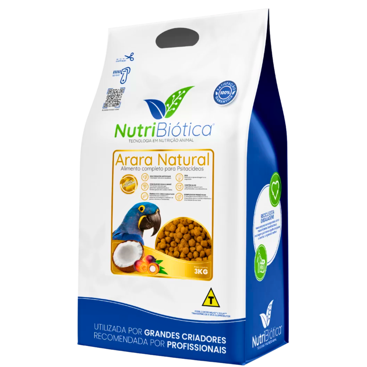 NUTRIBIÓTICA EXTRUSADA SUPER PREMIUM ARARA NATURAL - 3 KG