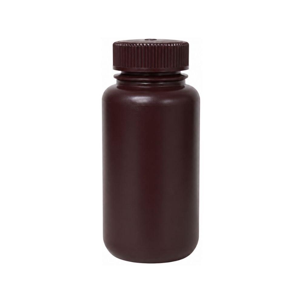 FRASCO REAGENTE BOCA LARGA DE PL&Aacute;STICO SEM GRADUA&Ccedil;&Atilde;O &Acirc;MBAR NALGENE CAP. 250ML