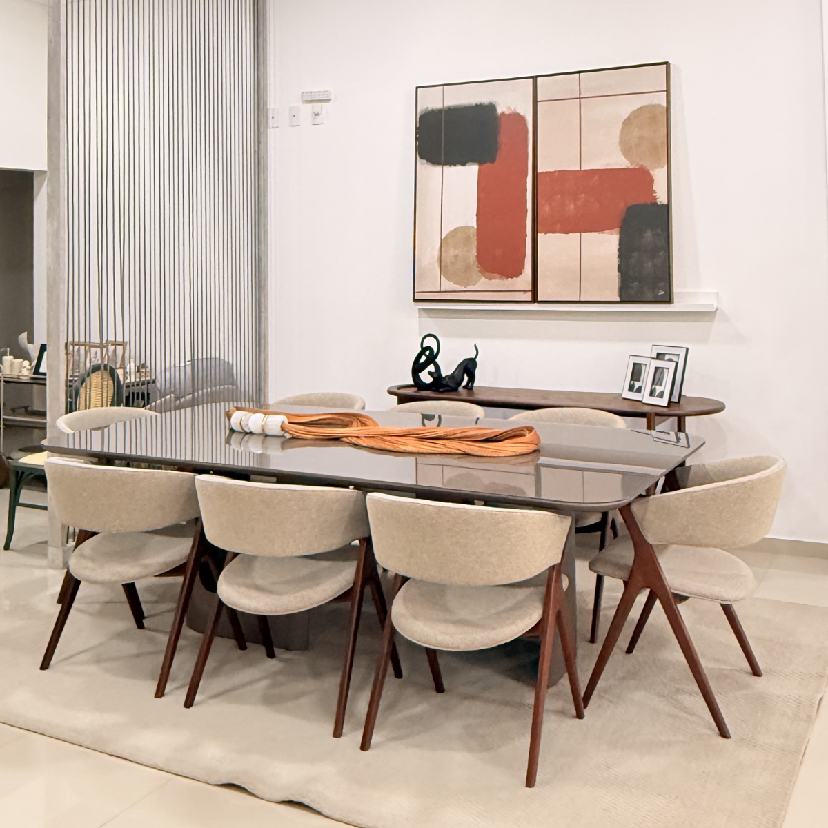 Conjunto Mesa de Jantar Palma e 8 Cadeiras Greta - Pronta Entrega