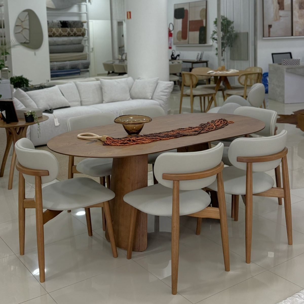 Conjunto Mesa Escócia e 6 Cadeiras Lucia - Pronta Entrega