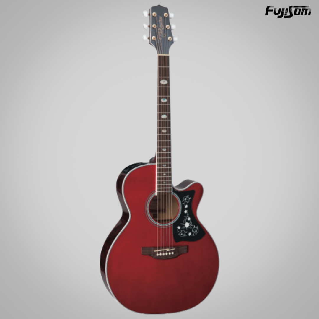 VIOLAO TAKAMINE AÇO GN-75CE VINHO WINE RED