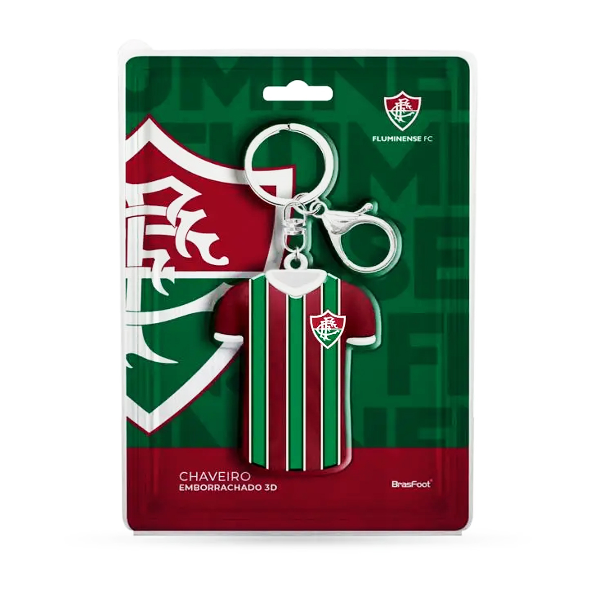 Chaveiro Camisa KazzaVip Emborrachado Oficial Time Fluminense Fecho Mosquet&atilde;o Futebol Brasileiro Gren&aacute;