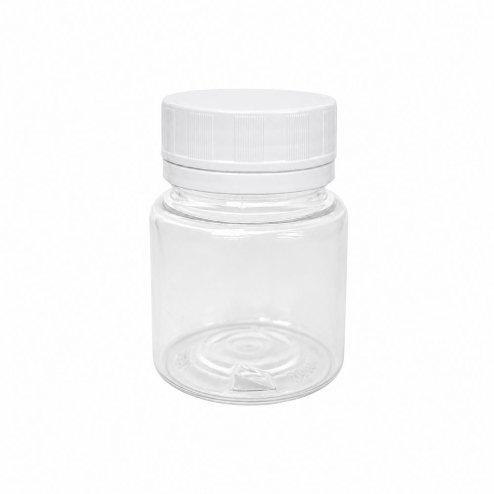 FRASCO PET CRISTAL COM TAMPA LACRE ROSCA CAP. 50ML
