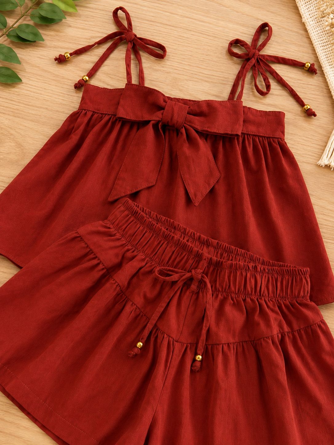 Conjunto La&ccedil;o Viscose Terracota 