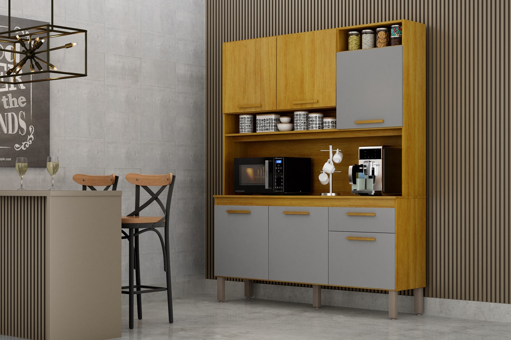 Cozinha Noor 145 cm com 6 Portas e 1 Gaveta