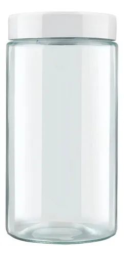 Pote De Vidro Redondo 1,6l Color Cor Branco