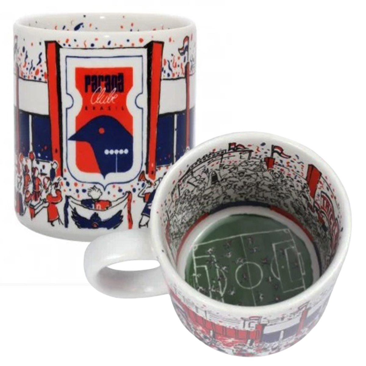 Caneca KazzaVip do Paran&aacute; Cer&acirc;mica 360 ML Est&aacute;dio Vila Capanema Licenciada Branco