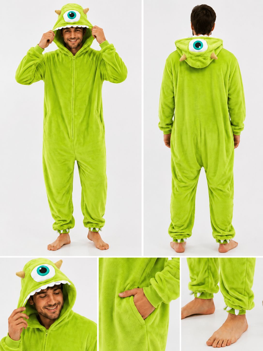 MACAC&Atilde;O UNISSEX ADULTO LONGO MIKE WAZOWSKI MONSTROS S.A VERDE - VIA SOL