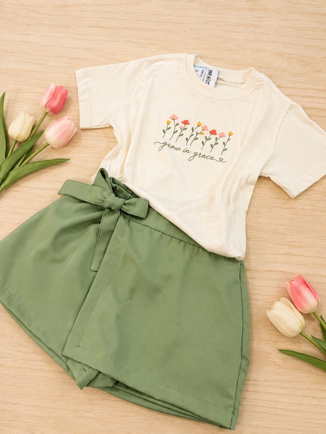 Conjunto Short Saia Verde Jardim 