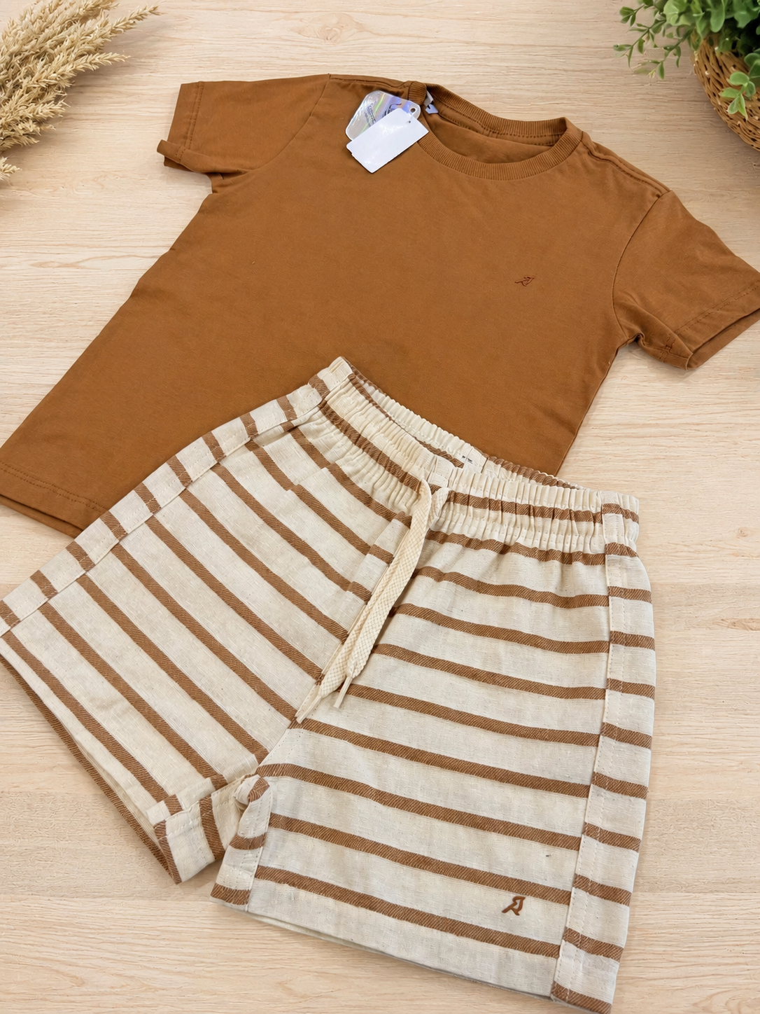 Conjunto Listras Marrom (Premium)