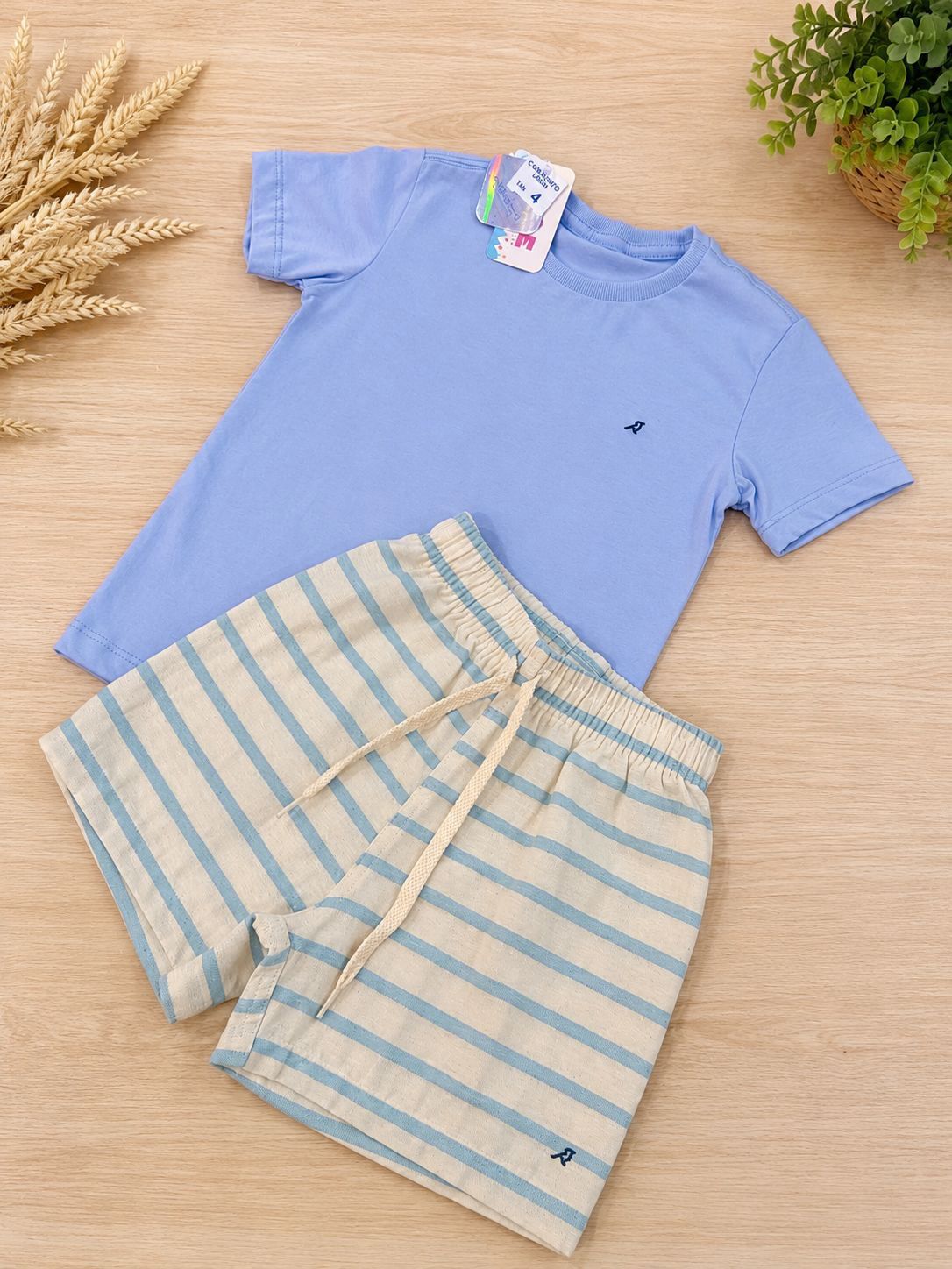 Conjunto Listras Azul Beb&ecirc; (Premium)