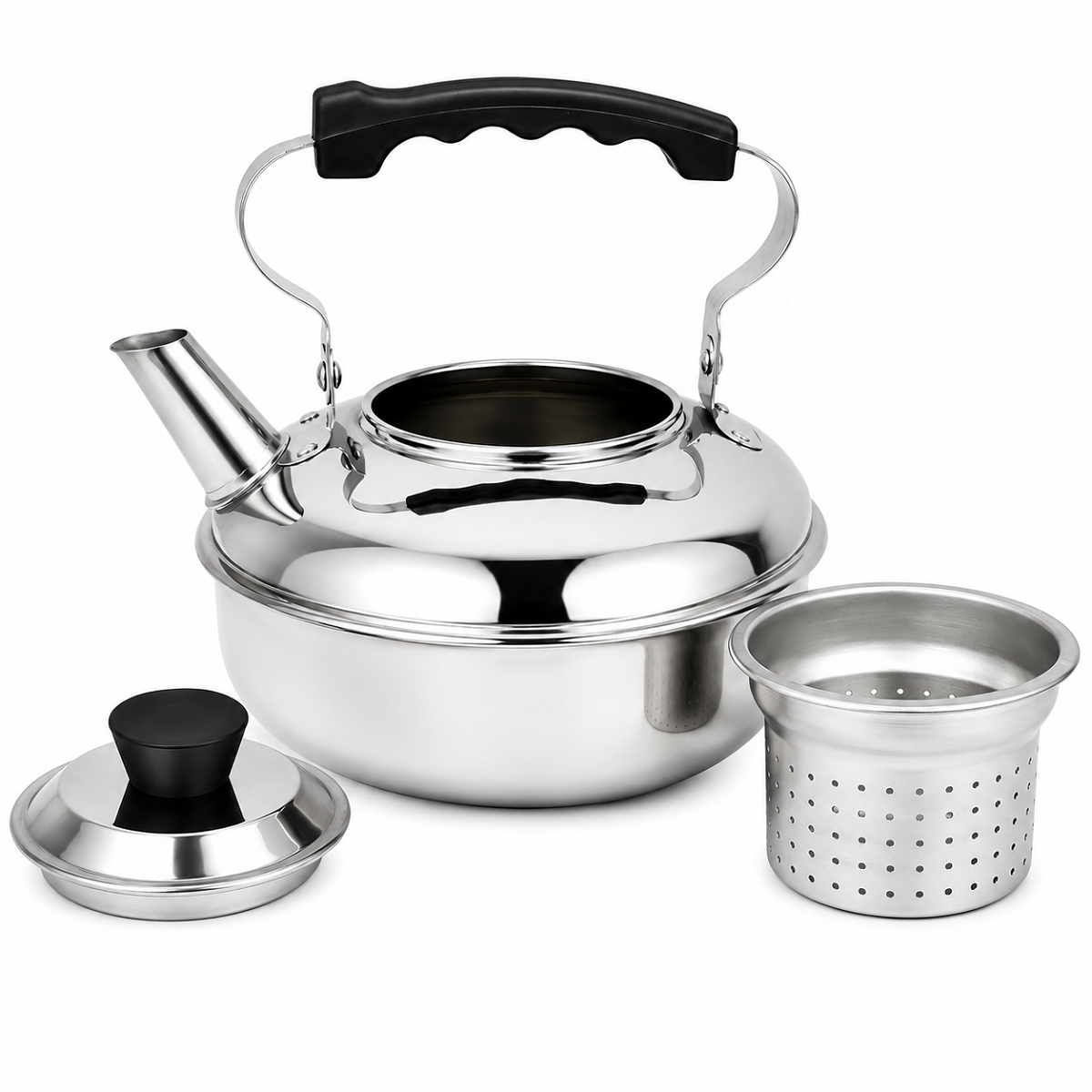 Chaleira A&ccedil;o Inox 1 Litro Com Filtro Para Ch&aacute; Ravinox 000610