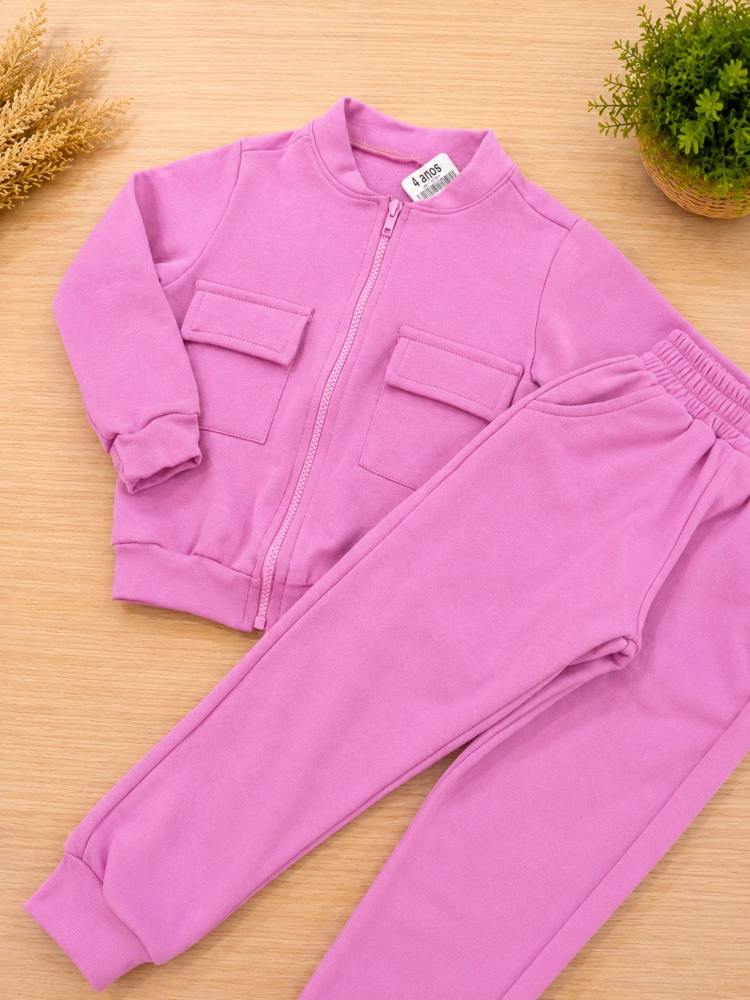 Conjunto Moletom Zíper Rosa