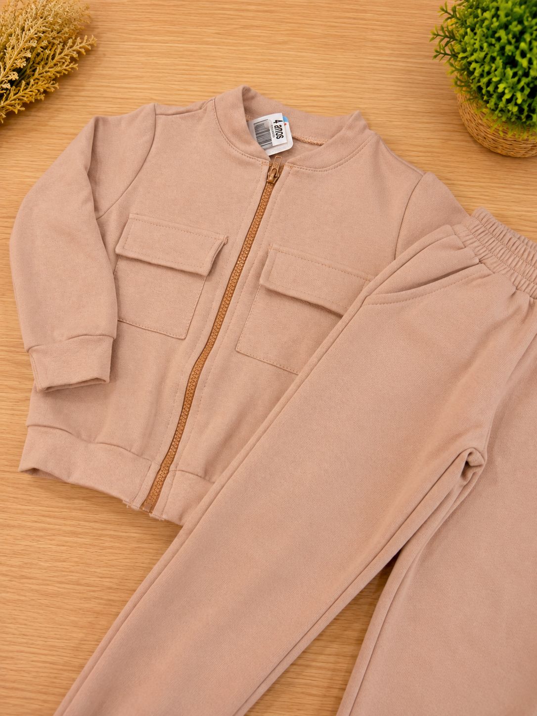 Conjunto Moletom Z&iacute;per Nude