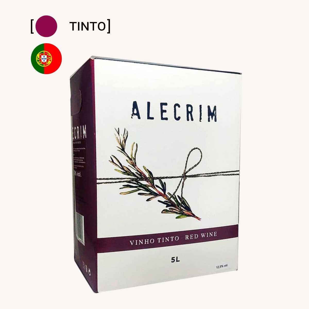 Vinho Alecrim Bag In Box Tinto Seco 5L