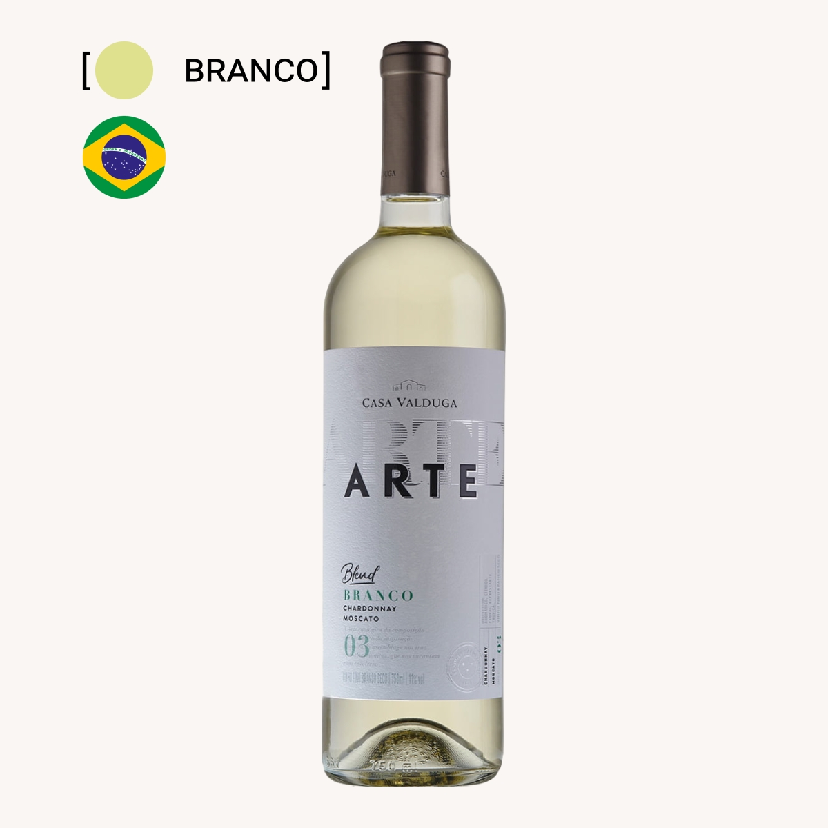 Vinho Arte Chardonnay & Moscato Branco Seco 750ml