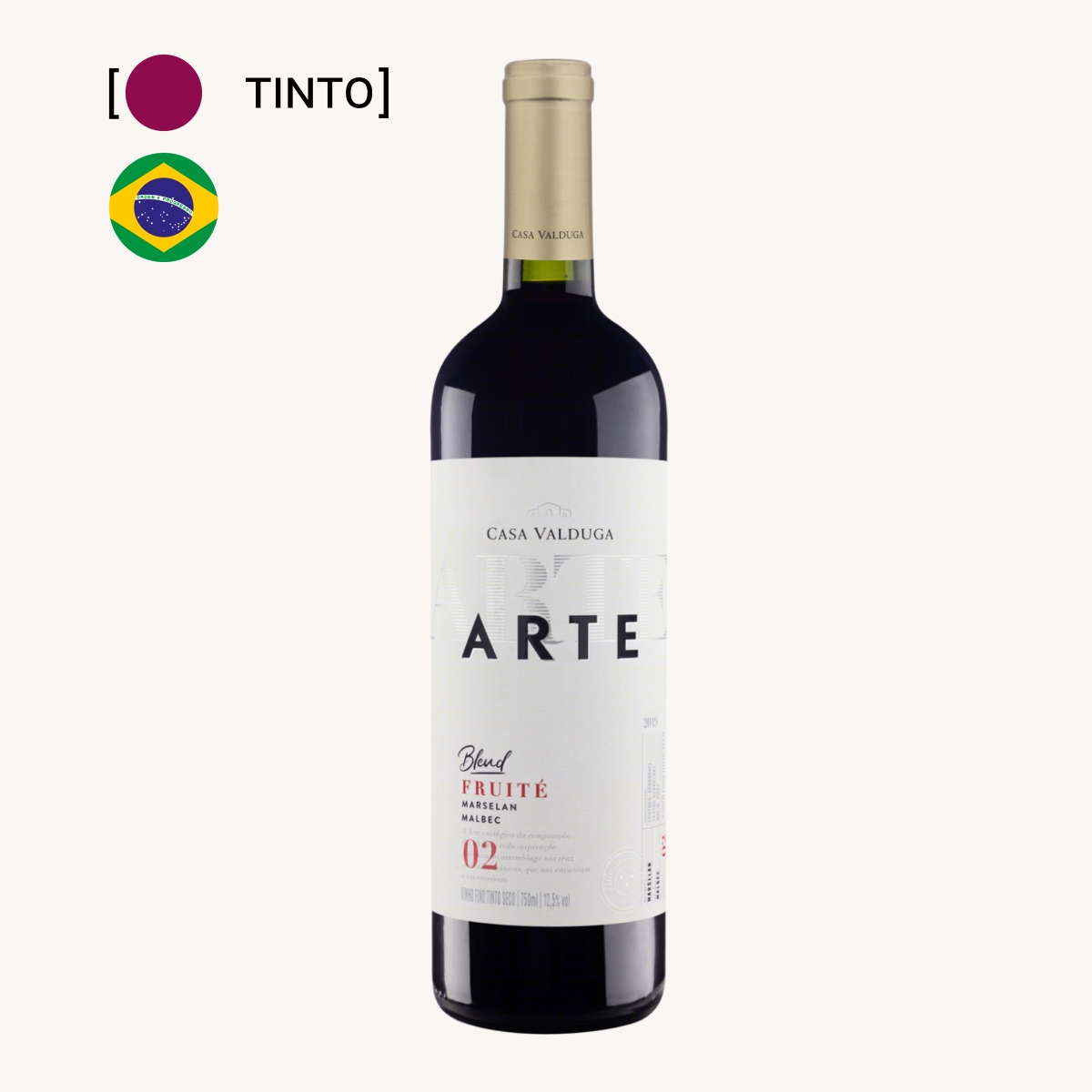 Vinho Arte Marselan & Malbec Tinto Seco 750ml