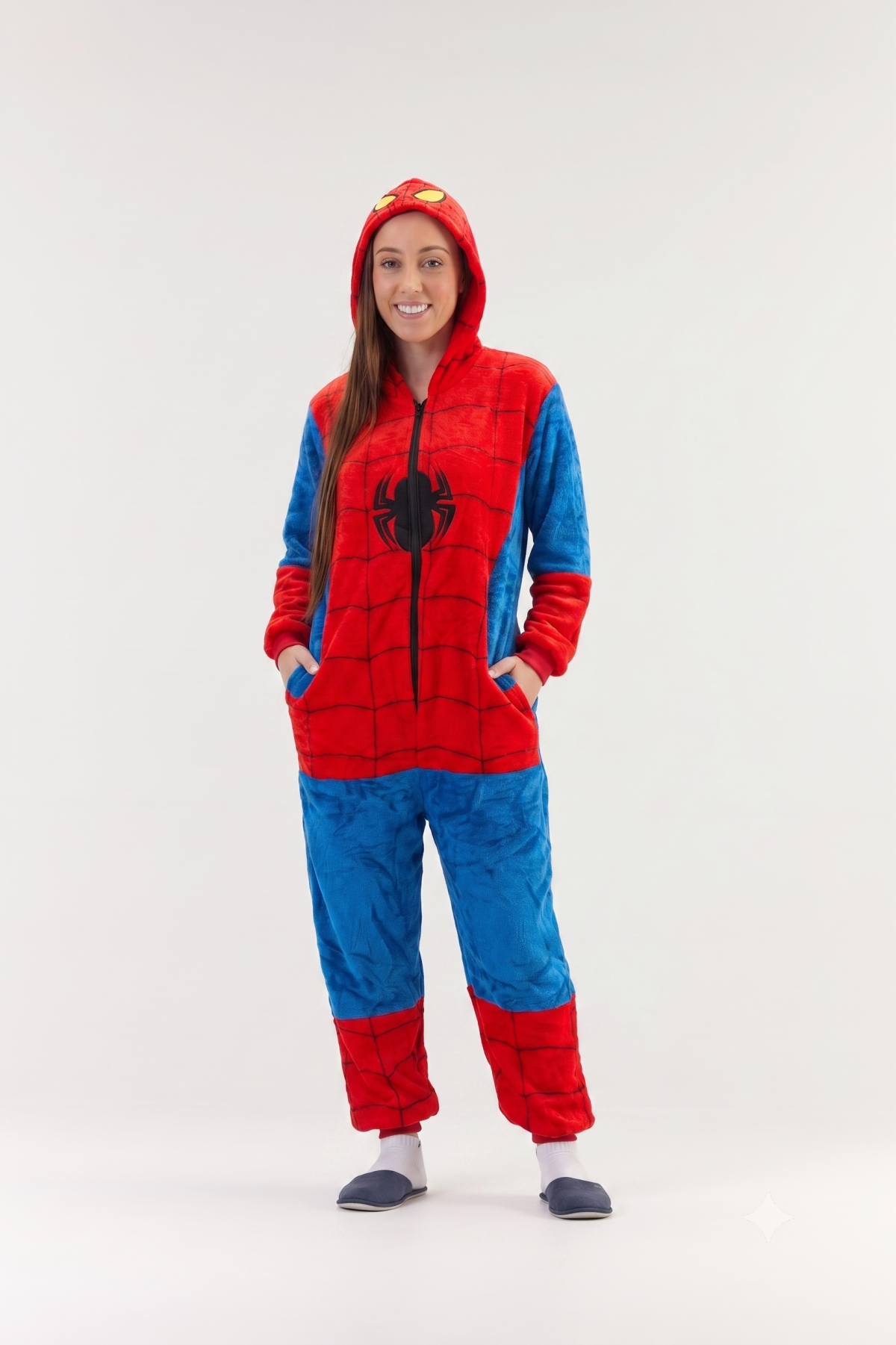 MACACÃO UNISSEX ADULTO LONGO HOMEM-ARANHA - MUNDO DOS PIJAMAS