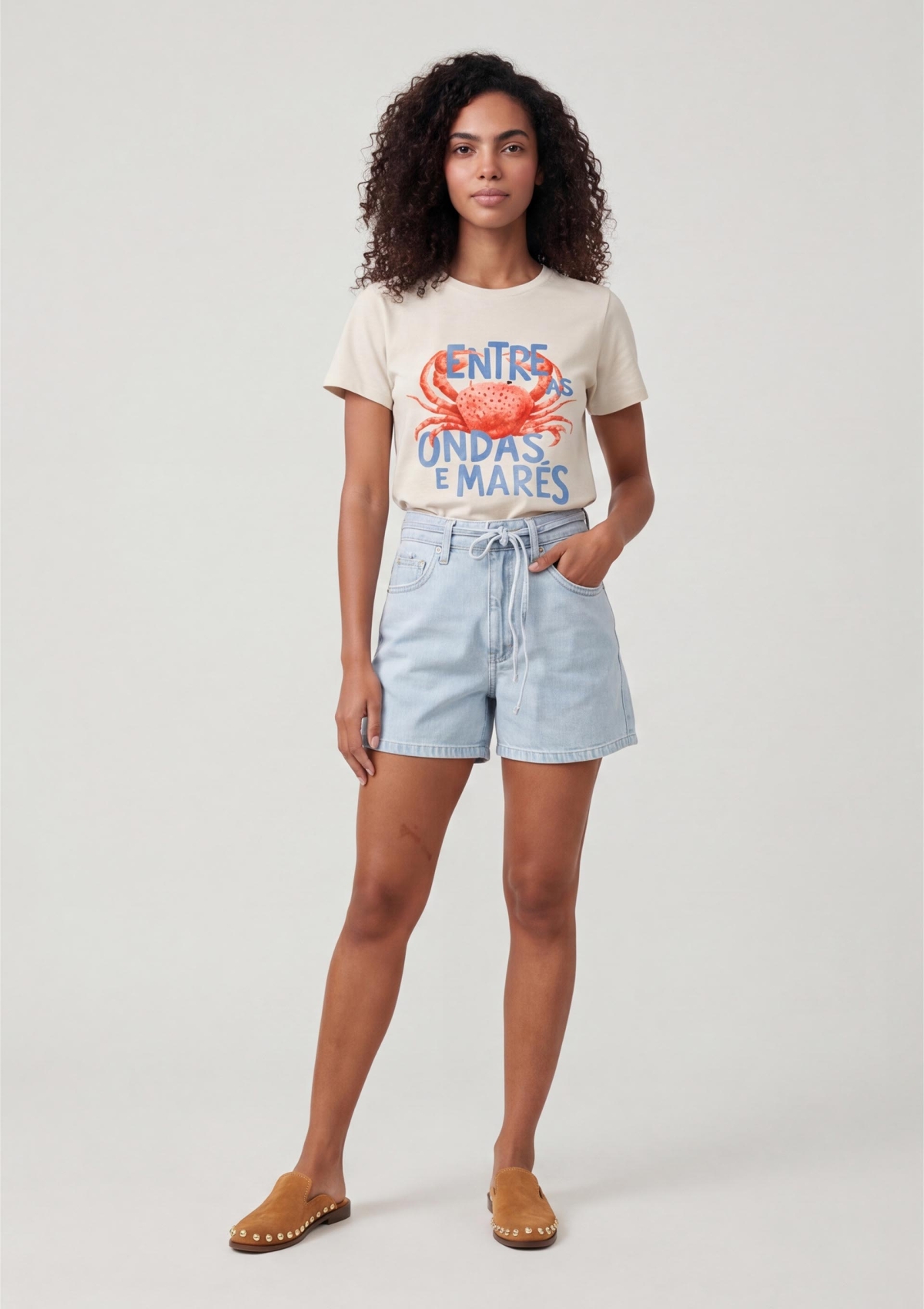 Shorts Jeans Feminino Mom Com Cinto