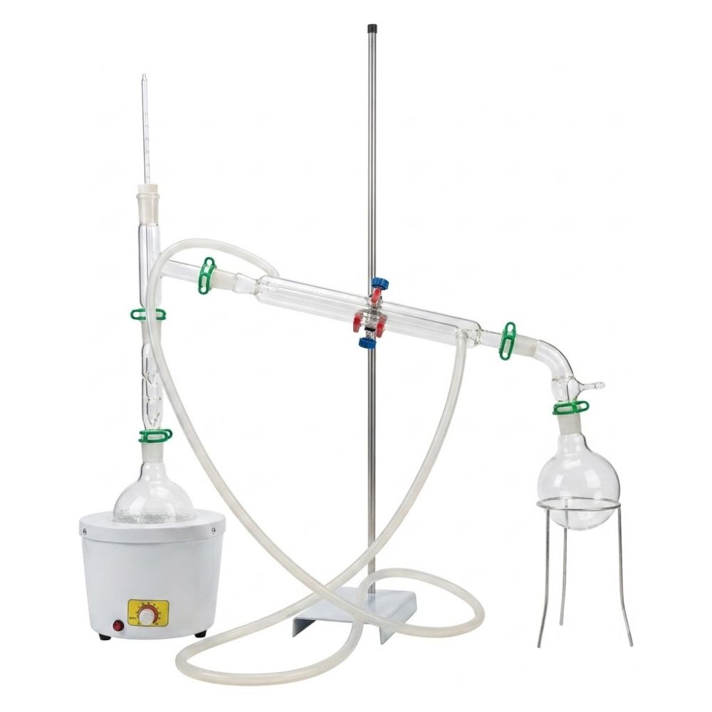 KIT APARELHO DE DESTILAÇÃO SIMPLES COM BALÃO E MANTA CAP. 1000 ML