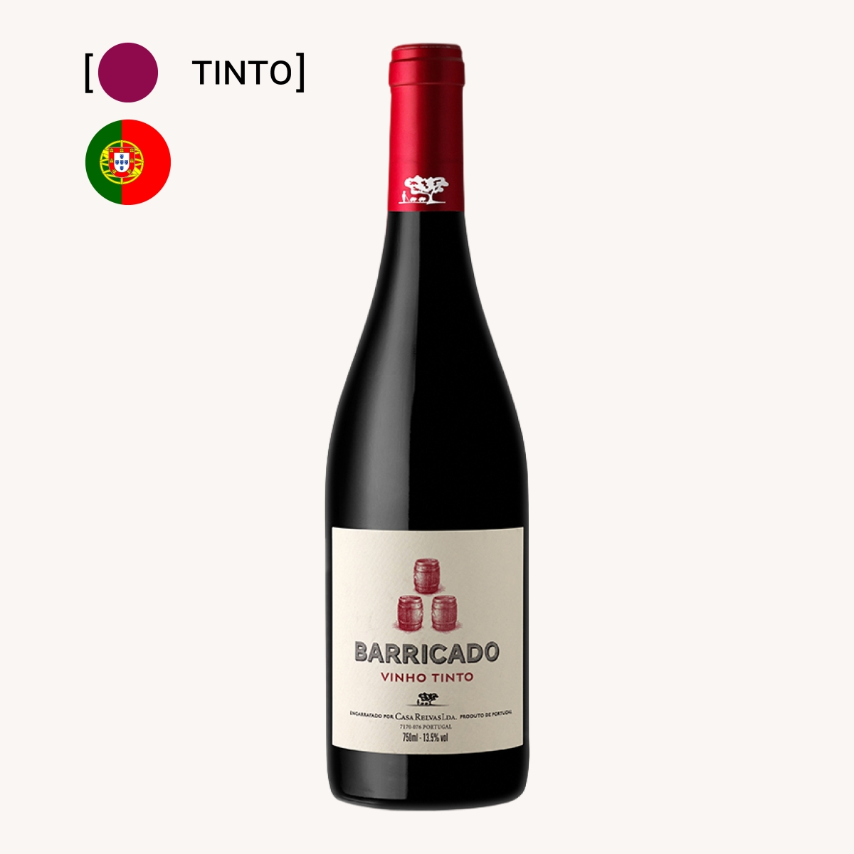Vinho Casa Relvas Barricado Tinto 750ml