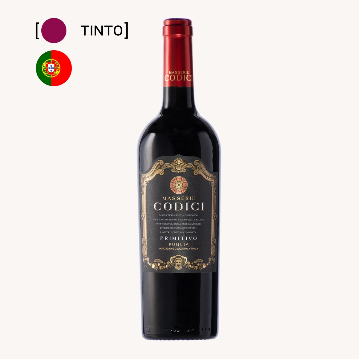Vinho Codici Masserie Primitivo Puglia 750ml