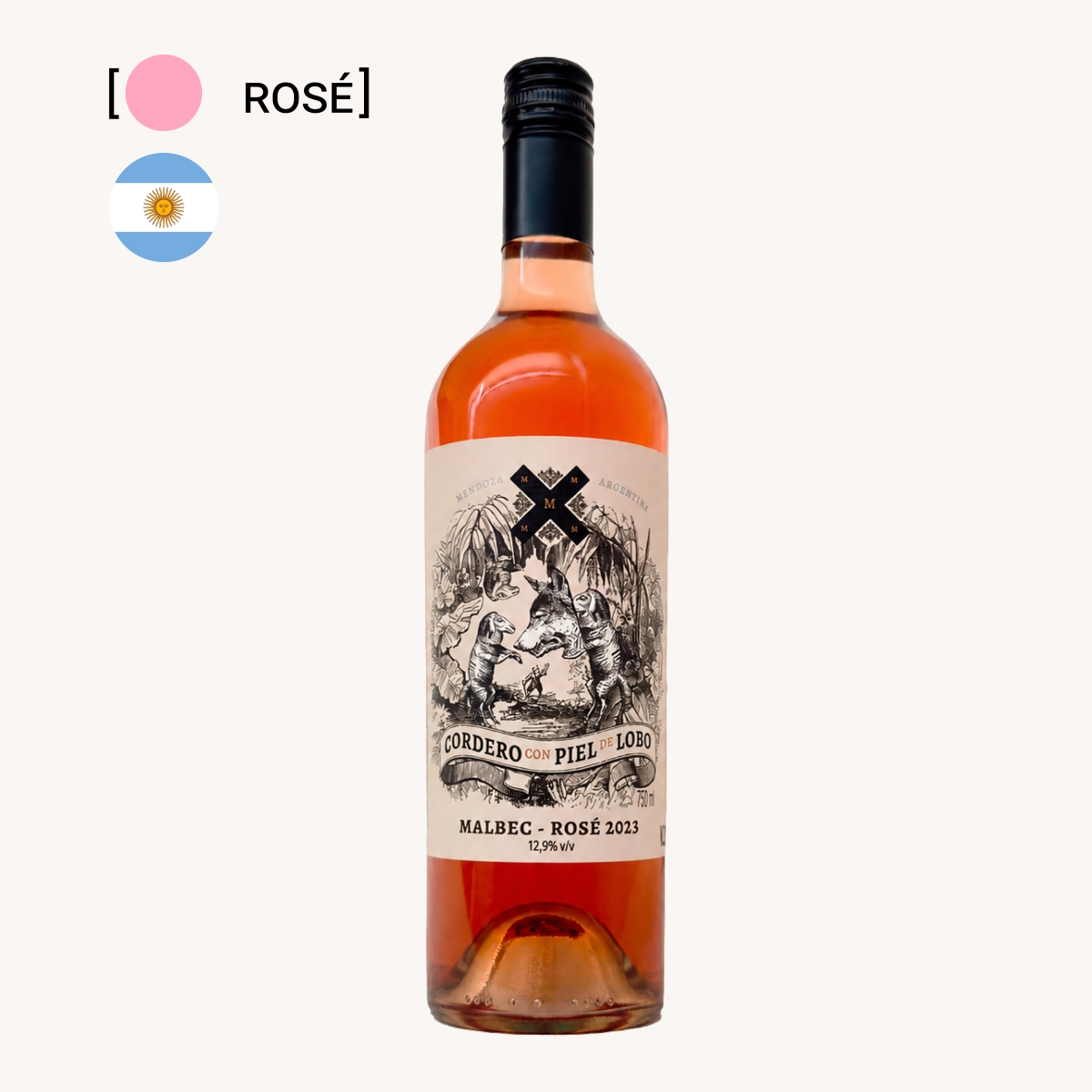 Vinho Cordero Con Piel De Lobo Ros&eacute; 750ml