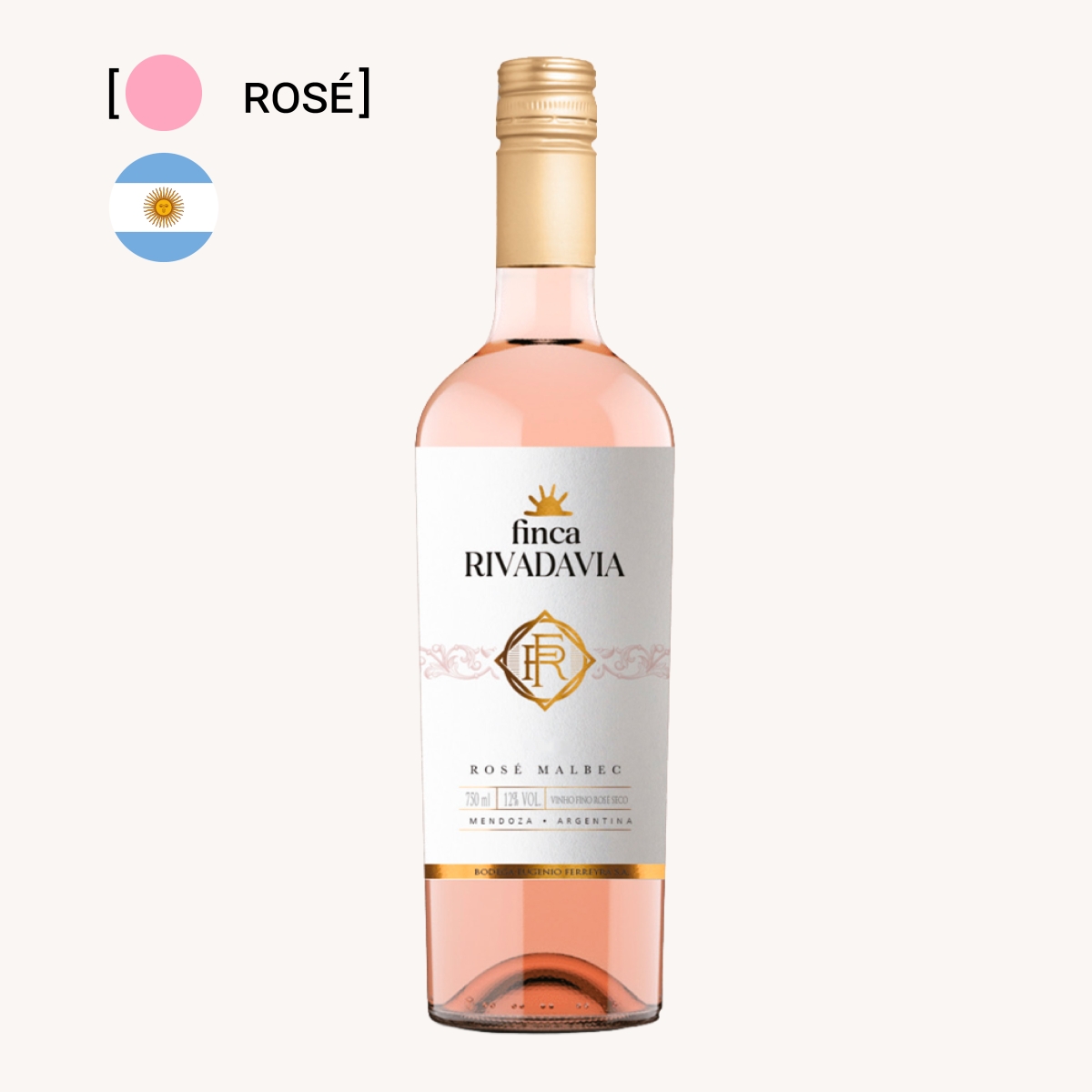 Vinho Finca Rivadavia Malbec Rosé 750ml