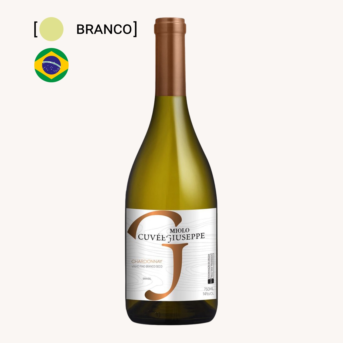 Vinho Miolo Cuv&eacute;e Giuseppe Chardonnay 750ml