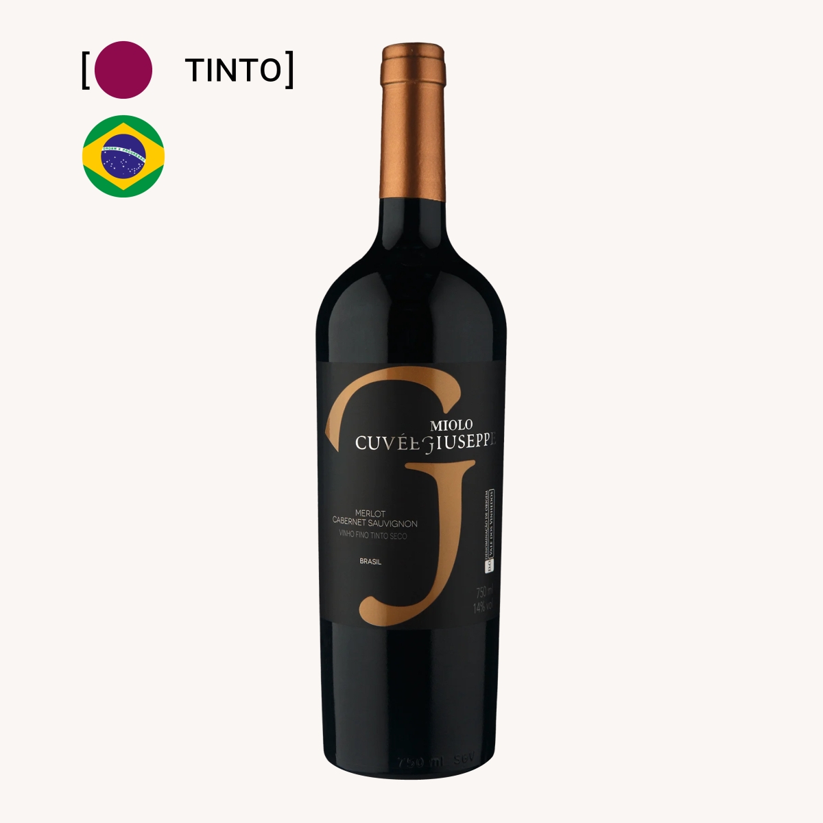 Vinho Miolo Cuvée Giuseppe Merlot Cabernet 750ml