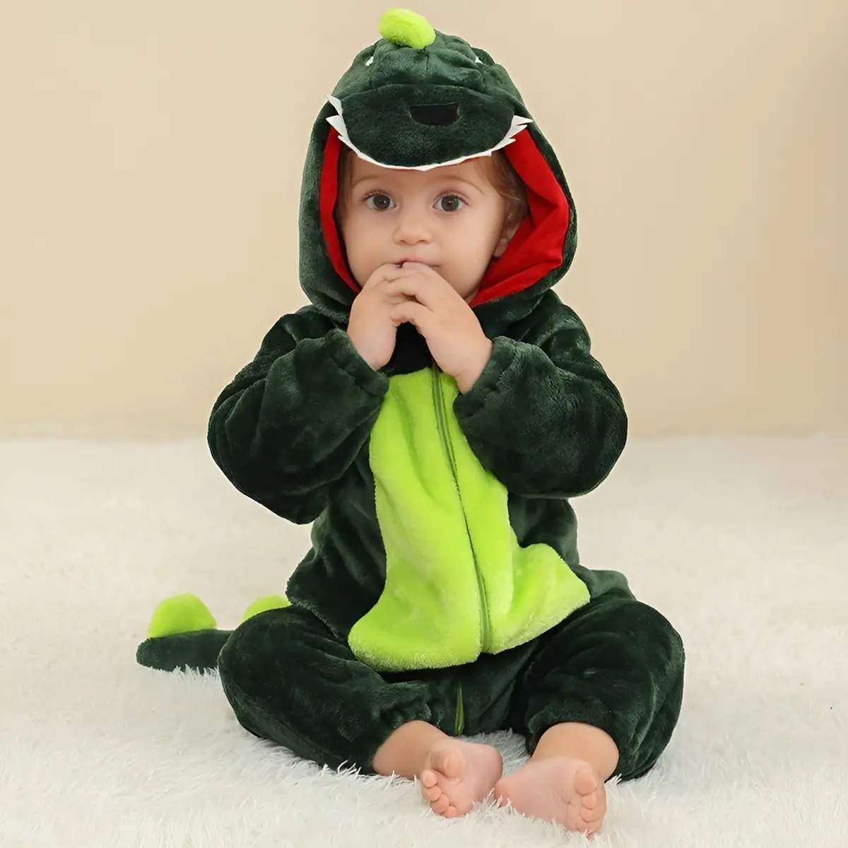 MACACÃO MASCULINO INFANTIL LONGO DINOSSAURO VERDE - MUNDO DOS PIJAMAS