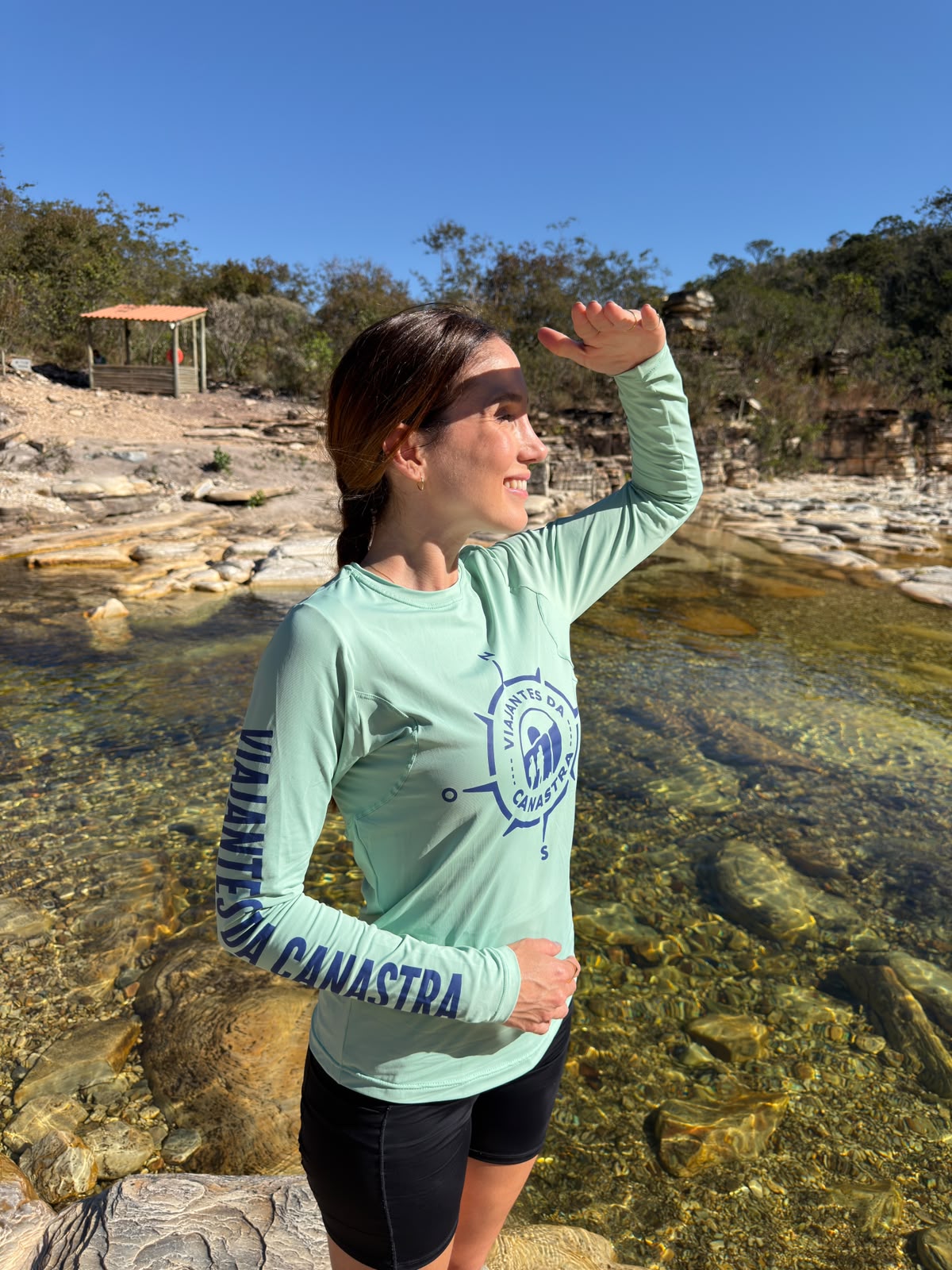 Camiseta Proteção UV 50+ | Viajantes da Canastra | Feminina | Verde Menta