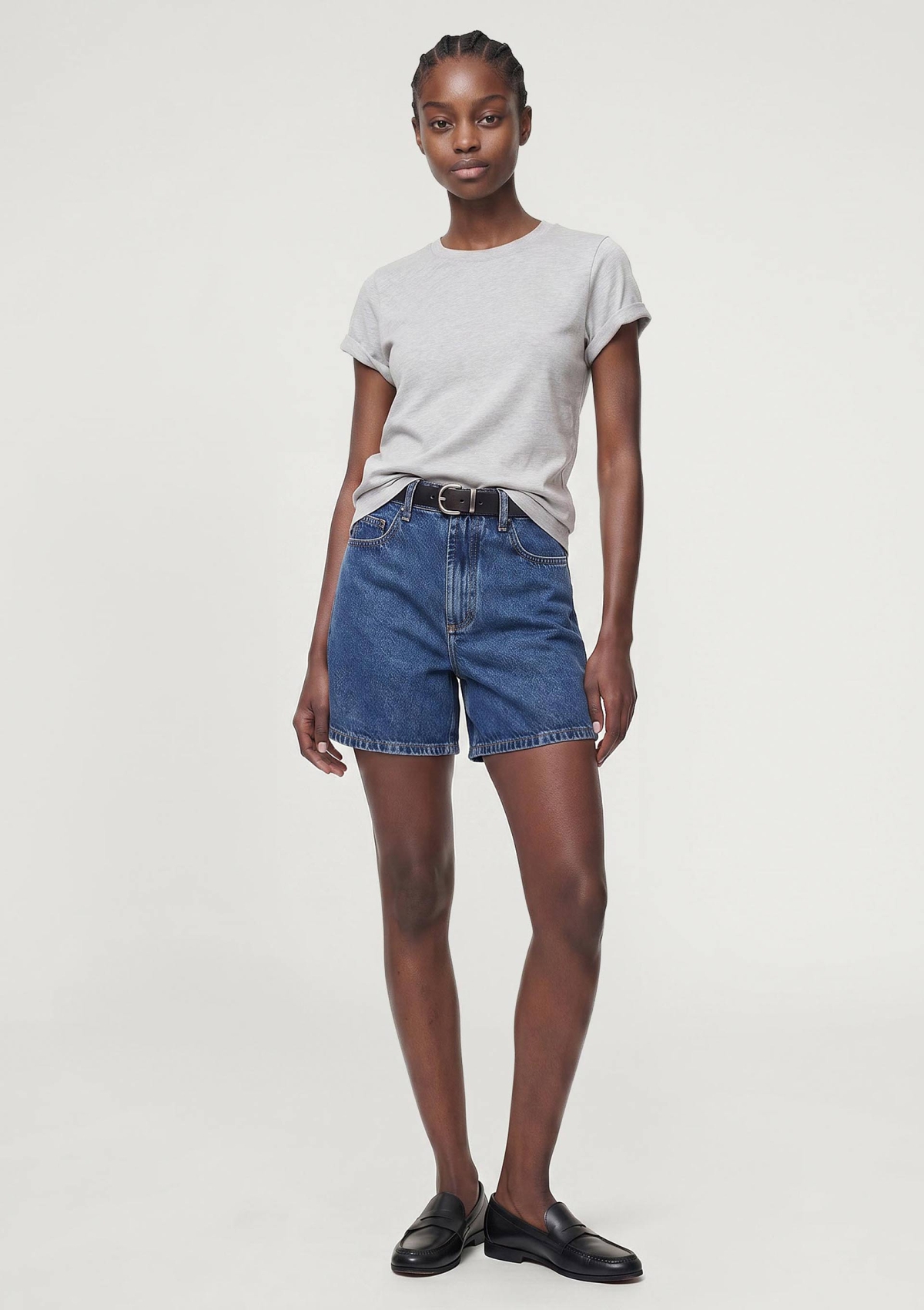 Bermuda Jeans Feminina Mom Cintura Alta